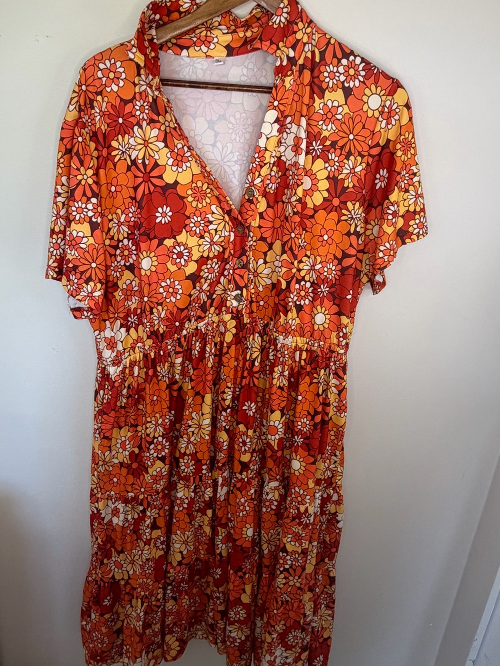 Retro seventies floral dress 3X